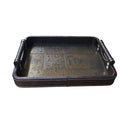 Rectangular Leather Serving Tray Set/2Pcs