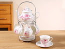Ceramic Tea Cup and Saucer Set 17 Piece