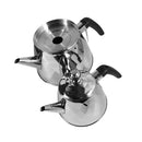 Stainless Steel Stovetop Double Tea Pot Kettle Set 1L+2.5L