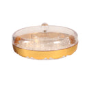 Crystal Glass Candy Jar with Lid 25.8*25.8*10.5 cm