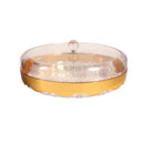 Crystal Glass Candy Jar with Lid 30.8*30.8*12 cm