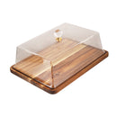 Rectangular Wooden Cake Stand with Acrylic Dome Lid 36.3*26.3*14.8 cm