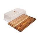 Rectangular Wooden Cake Stand with Acrylic Dome Lid 36.3*26.3*14.8 cm