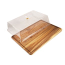 Rectangular Wooden Cake Stand with Acrylic Dome Lid 41.8*30*14.8 cm