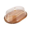 Rectangular Wooden Cake Stand with Acrylic Dome Lid 41.5*30.8*15 cm