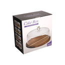 Rectangular Wooden Cake Stand with Acrylic Dome Lid 26.8*26.8*14.5 cm