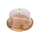 Rectangular Wooden Cake Stand with Acrylic Dome Lid 26.8*26.8*14.5 cm
