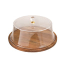 Rectangular Wooden Cake Stand with Acrylic Dome Lid 34*34*15.6 cm
