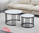 2 Piece Round Iron Nesting Coffee & Side Table Set 50*39/70*47 cm
