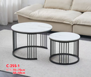 2 Piece Round Iron Nesting Coffee & Side Table Set 50*39/70*47 cm