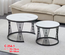 2 Piece Round Iron Nesting Coffee & Side Table Set 70*70/50*50 cm