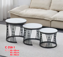 2 Piece Round Iron Nesting Coffee & Side Table Set 50*50/45*45/40*40 cm