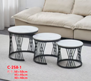 2 Piece Round Iron Nesting Coffee & Side Table Set 50*50/45*45/40*40 cm