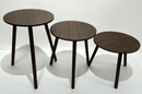 3 Piece Round MDF Side Table Set 40*36/40*46/40*56 cm