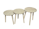 3 Piece Round MDF Side Table Set 40*36/40*46/40*56 cm