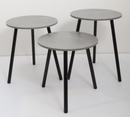 3 Piece Round MDF Side Table Set 40*36/40*46/40*56 cm