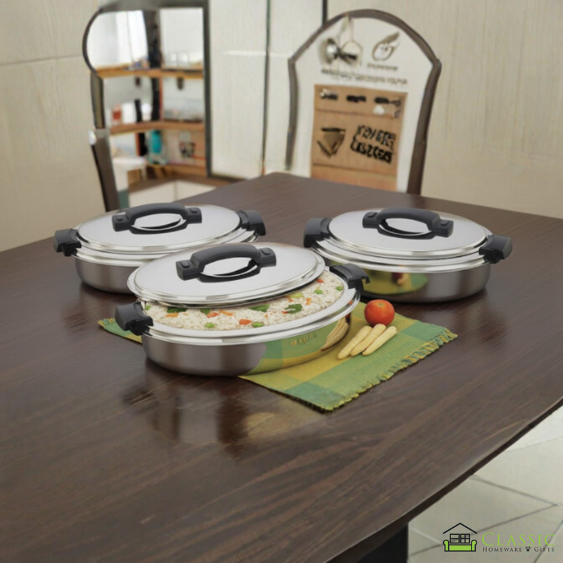 Stainless Steel Maxima Oval Hot Pot Set 3500ml 5000ml 7500ml