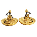 Gold Sculpture Statue Resin Lady 14*13 cm