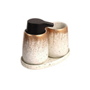 Ceramic Toothbrush Holder Soap Dispenser Set/3 Pcs 19*13 cm