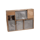 Ceramic Grey Bathroom Accessories Set/4 Pcs 9*12/12*11/15*10/19 cm