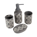 Ceramic Grey Bathroom Accessories Set/4 Pcs 7.5*10(2pcs)/13*8.5/19.5 cm