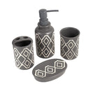 Ceramic Grey Bathroom Accessories Set/4 Pcs 7.5*10(2pcs)/13*8.5/19.5 cm
