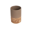 Ceramic Brown Bathroom Accessories Set/4 Pcs 7*10(2pcs)/12*8/17 cm