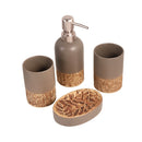 Ceramic Brown Bathroom Accessories Set/4 Pcs 7*10(2pcs)/12*8/17 cm