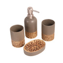 Ceramic Brown Bathroom Accessories Set/4 Pcs 7*10(2pcs)/12*8/17 cm