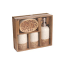 Ceramic White Bathroom Accessories Set/4 Pcs 7*10(2pcs)/12*8/17 cm