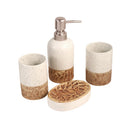 Ceramic White Bathroom Accessories Set/4 Pcs 7*10(2pcs)/12*8/17 cm