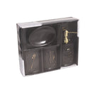 Ceramic Black Bathroom Accessories Set/4 Pcs 12*8.5/10.5*7.5*6(2pcs)/16.5 cm