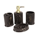 Ceramic Black Bathroom Accessories Set/4 Pcs 12*8.5/10.5*7.5*6(2pcs)/16.5 cm