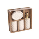 Ceramic Abstract Bathroom Accessories Set/4 Pcs 11.5*8.5/7*11(2pcs)/18 cm