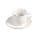 Ceramic Coffee Cup & Saucer Set/6 Pcs 90cc/11 cm