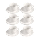 Ceramic Coffee Cup & Saucer Set/6 Pcs 90cc/11 cm