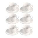 Ceramic Coffee Cup & Saucer Set/6 Pcs 90cc/11 cm
