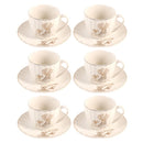 Ceramic Coffee Cup & Saucer Set/6 Pcs 90cc/11 cm