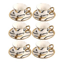 Ceramic Coffee Cup & Saucer Set/6 Pcs 90cc/11 cm