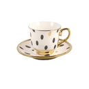 Ceramic Coffee Cup & Saucer Set/6 Pcs 90cc/11 cm