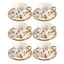 Ceramic Coffee Cup & Saucer Set/6 Pcs 90cc/11 cm