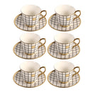 Ceramic Coffee Cup & Saucer Set/6 Pcs 90cc/11 cm