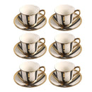 Ceramic Coffee Cup & Saucer Set/6 Pcs 90cc/11 cm