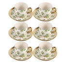 Ceramic Coffee Cup & Saucer Set/6 Pcs 90cc/11 cm