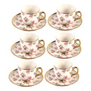 Ceramic Coffee Cup & Saucer Set/6 Pcs 90cc/11 cm