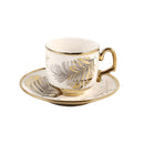 Ceramic Coffee Cup & Saucer Set/6 Pcs 90cc/11 cm