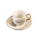Ceramic Coffee Cup & Saucer Set/6 Pcs 90cc/11 cm