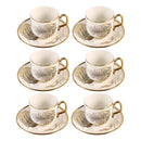 Ceramic Coffee Cup & Saucer Set/6 Pcs 90cc/11 cm