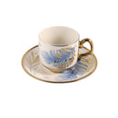 Ceramic Coffee Cup & Saucer Set/6 Pcs 90cc/11 cm