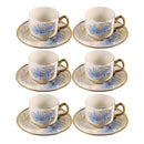 Ceramic Coffee Cup & Saucer Set/6 Pcs 90cc/11 cm